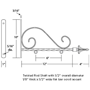 Scroll Brackets - Light Duty Sign Hanger